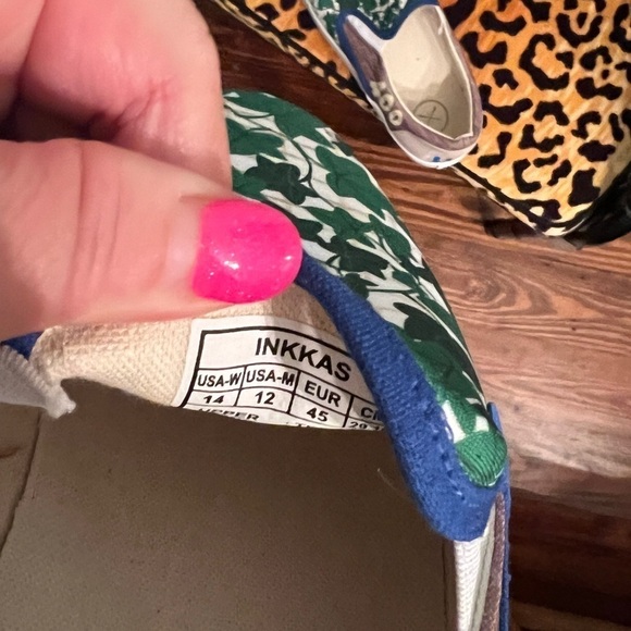 INKKAS Sneakers Trek Slip On Brick Leaf Chicago Green Blue Mens and Womens NEW - Picture 6 of 6